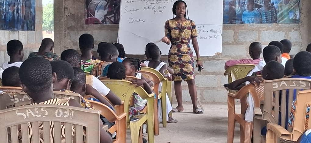 Teacher guiding a lesson for children at Life Palace Chapel